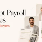 Egypt Payroll Taxes for Employers cover featuring three Egyptian professionals, an EGP payroll sheet, and a calculator.